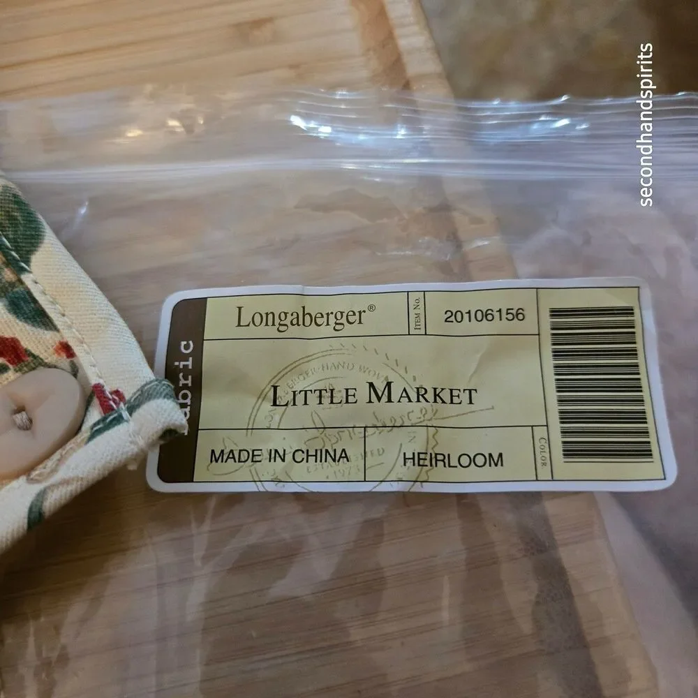 Longaberger Heirloom Floral Little Market Basket Over the Edge Liner #20106156